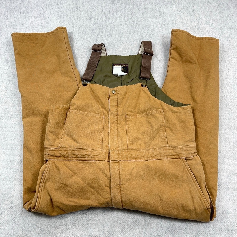 Vintage Walls Coveralls Mens XL Brown Duck Canvas Zero Zone Work Wear Insulated